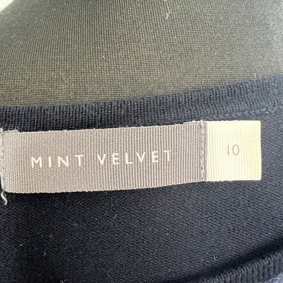 Mint Velvet Blue Long Sleeve Wide Neck Layered Look Pullover Lace Top Size 10 - Picture 5 of 7